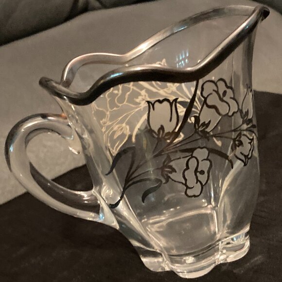 VTG 1939 Duncan Miller Canterbury Art Deco Creamer-Etched Silver & White Overlay - Picture 10 of 10